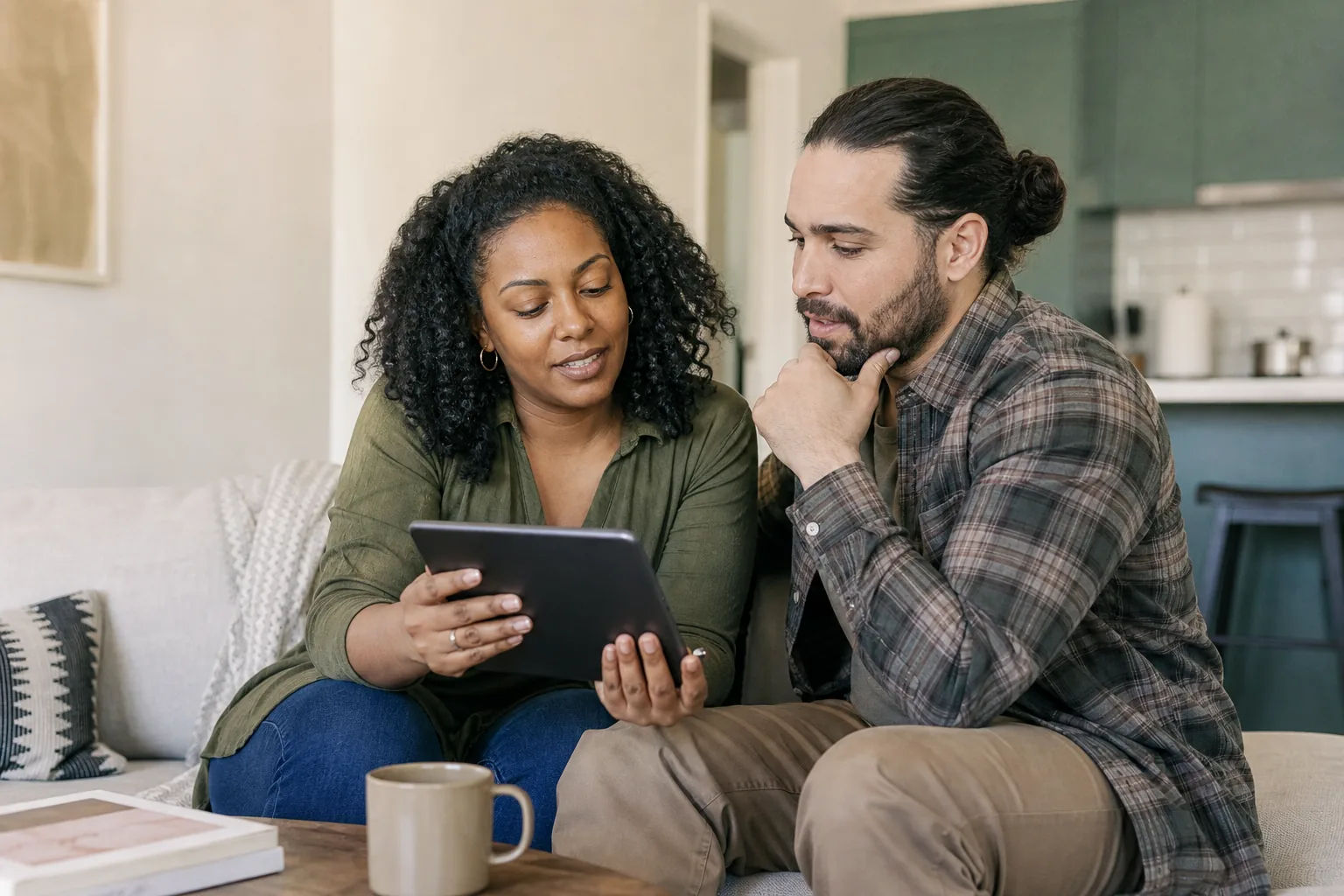 Adults reviewing housing preferences for a future rental search