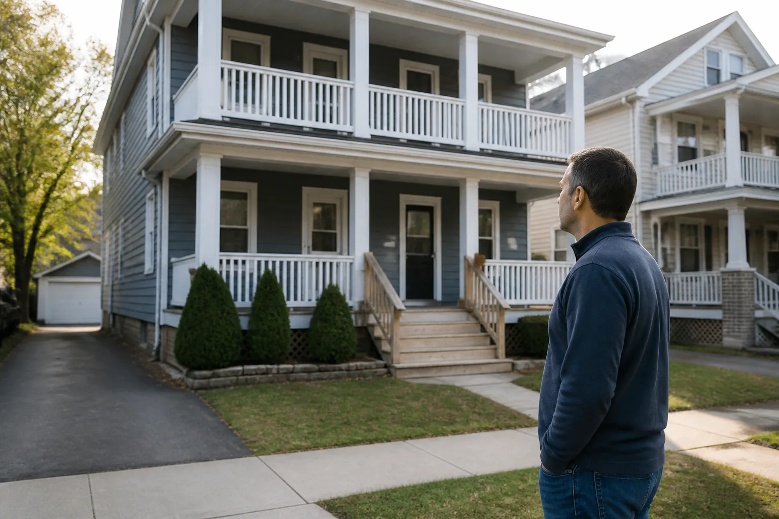 Buffalo-style duplex representing a property owner starting a sale conversation